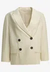 Brunello Cucinelli Double-breasted Buttoned Blazer In Neutral
