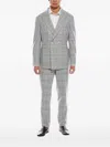 Brunello Cucinelli Check-pattern Double-breasted Suit In Gray