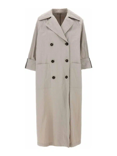 Brunello Cucinelli Double-breasted Coat In Brown