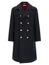 Brunello Cucinelli Double-breasted Crest-button Coat In Blue