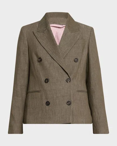 Brunello Cucinelli Double-breasted Cotton Denim Blazer