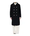 Brunello Cucinelli Double-breasted Crest-button Coat In Black