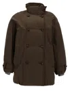 Brunello Cucinelli Double-breasted Down Jacket In Brown