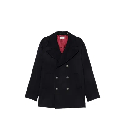 Brunello Cucinelli Double-breasted Peacoat In Blue