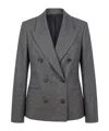 Brunello Cucinelli Double-breasted Peak-lapel Jacket In Gray