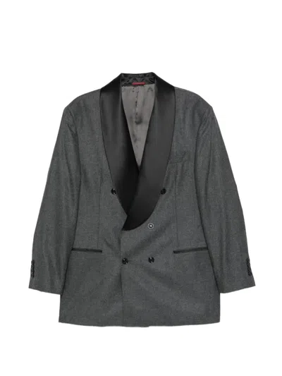 Brunello Cucinelli Double-breasted Shawl-lapel Suit In Gray