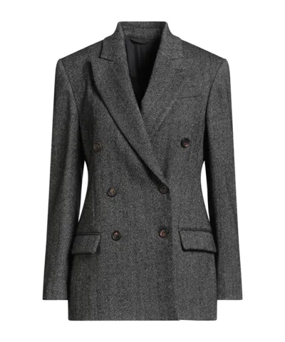 Brunello Cucinelli Double-breasted Suit In Black