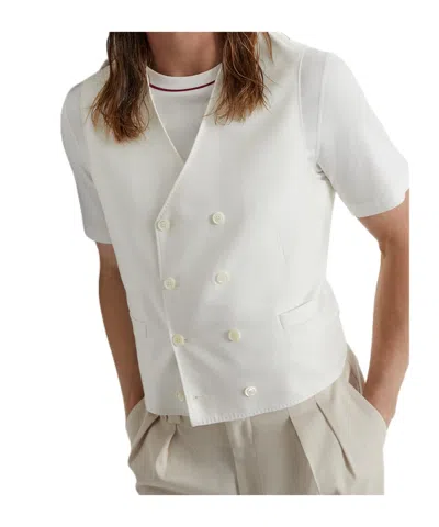 Brunello Cucinelli Double-breasted Waistcoat In Off White