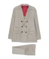 Brunello Cucinelli Double-breasted Wool Suit In Brown