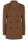 Brunello Cucinelli Double-breasted Wool-blend Blazer In Brown