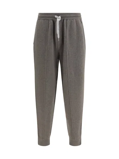 Brunello Cucinelli Double-knit Cashmere Joggers In Brown