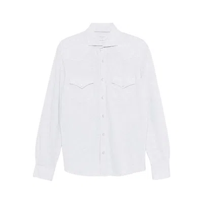 Brunello Cucinelli Double-pocket Cotton Shirt In White