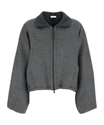 Brunello Cucinelli Double-zip Bomber Jacket In Black