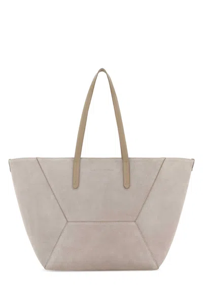 Brunello Cucinelli Dove Grey Shopping Bag In Neutral