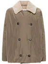 BRUNELLO CUCINELLI DOWN COAT WITH SHEARLING NECK