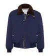 Brunello Cucinelli Down-filled Bomber Jacket In Blue