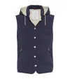 Brunello Cucinelli Down-filled Padded Gilet In Blue