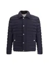 Brunello Cucinelli Dark Blue Nylon Short Jacket In Blue