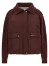 Brunello Cucinelli Down Jacket In Burgundy