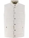 Brunello Cucinelli Down Jacket In Off White+semi Di Lino