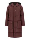 Brunello Cucinelli Shiny Zipper Pull Puffer Jackets Bordeaux In Red