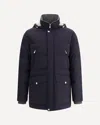 Brunello Cucinelli Hooded Down Jacket With Adjustable Back Slits In Black