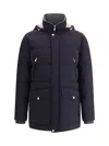 Brunello Cucinelli Hooded Down Jacket With Adjustable Back Slits In Black