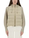 Brunello Cucinelli Down Jacket With Knitted Sleeves