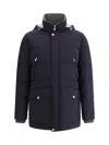 Brunello Cucinelli Hooded Down Jacket With Adjustable Back Slits In Black