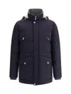 Brunello Cucinelli Hooded Down Jacket With Adjustable Back Slits In Black