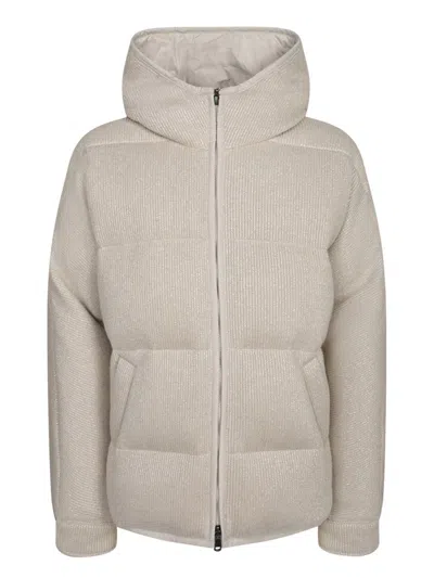 Brunello Cucinelli Down Jackets In Gray