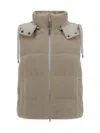 Brunello Cucinelli Hooded Down Vest In Neutral