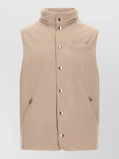 Brunello Cucinelli Down Padded Hooded Vest In Neutral