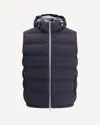 Brunello Cucinelli Hooded Design Quilted Down Vest In Blue