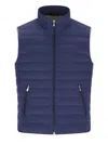 Brunello Cucinelli High Neck Quilted Sleeveless Down Vest In Blue