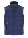 Brunello Cucinelli High Neck Quilted Sleeveless Down Vest In Blue