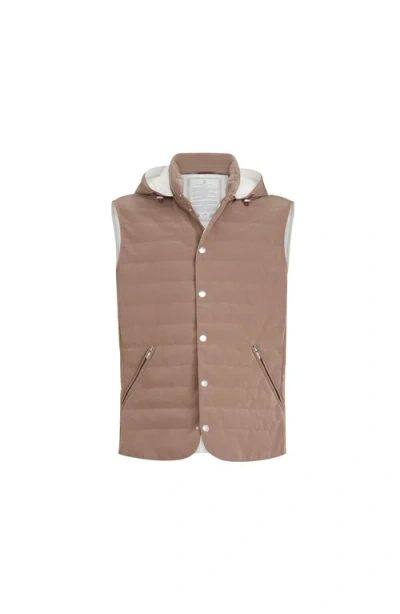 Brunello Cucinelli Down Vest In Brown