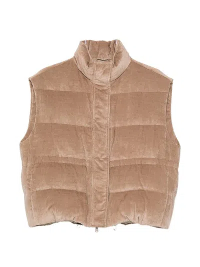 Brunello Cucinelli Down Vest In Neutral