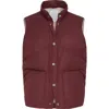 Brunello Cucinelli Padded Buttoned Gilet In Burgundy