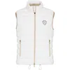 Brunello Cucinelli Goose Down Padded Cotton Vest With Front Logo And High Neck In White