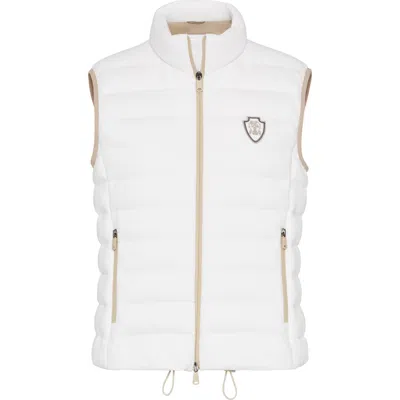 Brunello Cucinelli Quilted High Collar Sleeveless Jacket In White