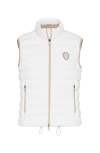 Brunello Cucinelli Quilted High Collar Sleeveless Jacket In White