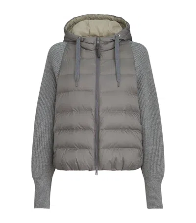 Brunello Cucinelli Down Water-resistant Padded Jacket In Gray