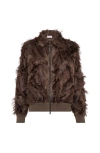 Brunello Cucinelli Feather-trimmed Bomber Jacket