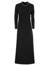 Brunello Cucinelli Elegant Wool Midi Dress With Monili Detail In Anthracite