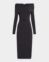 Brunello Cucinelli Draped Off-the-shoulder Wool Jersey Midi Dress
