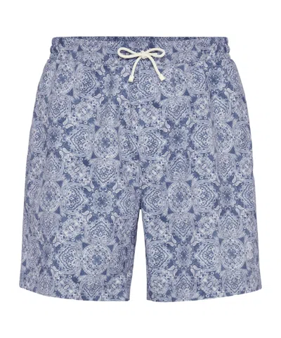 Brunello Cucinelli Drawline Swimming Trunks In Blue