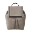 Brunello Cucinelli Drawstring Backpack In Brown
