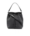 Brunello Cucinelli Drawstring Cable-knit Tote Bag In Black