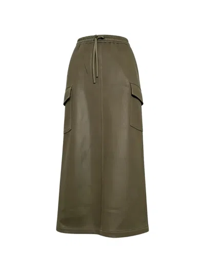 Brunello Cucinelli Drawstring Cargo Maxi Skirt In Green